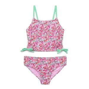 Wonder Nation Girl's Tankini Top Floral Side Ties Mid-Rise Bottoms XS 4-5